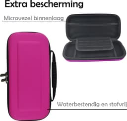 Hoes Geschikt voor Nintendo Switch OLED Case Hoesje Met Screenprotector - Bescherm Hoes Geschikt voor Nintendo Switch OLED Hoes Hard Cover - Roze — thumbnail 3