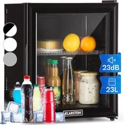 Klarstein Mini-Koelkast Brooklyn 24 Glazen Deur LED 23L - Minikoelkast Drankkoeler Hotelkoelkast - voor Hotelkamer voor Slaapkamer voor Studentenkamer - Compact - Mini Fridge - Kleine Koelkast - Compact Koelkast — thumbnail 1