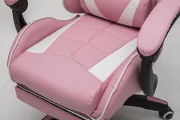 VDD Gaming - Game stoel - Gaming - Bureaustoel - Gamestoel Roze - Met Nekkussen & Verstelbaar Rugkussen - Silicone Game Stoel - Draaistoel - Ergonomische Game Stoel - Gamestoelen - Hoogte Verstelbaar - Roze & Wit — thumbnail 4