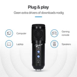 Whitemill Studio Microfoon met arm - Condensator - Gaming Microfoon - Streaming - USB - Met Standaard - PC - MAC - PS5 - Plopkap - Noise Canceling — thumbnail 5
