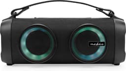 Nedis Bluetooth Party Boombox - 5 uur - 2.0 - 24 W - Media afspeelmogelijkheden: AUX / USB - X4 - Koppelbaar - Handgreep - Feestverlichting - Zwart — thumbnail 1