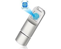 USB 3.0 Vingerafdruk USB Stick 128GB – Beveiligde Flash Drive voor Privacy & Gegevensbeheer – Snelle Pendrive voor Laptop, PC en Smartphone