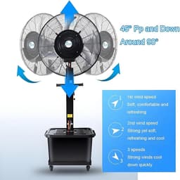 Professionele Staande Verrijdbare Verdamper Ventilator Buiten met Grote Waterreservoir — thumbnail 3