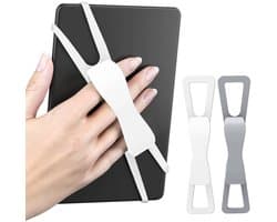 2-Pack Handsteunen Voor E-Readers & Tablets - Antislip & Comfortabel Vasthouden - Geschikt Voor 4.7-8 Inch Schermen - Wit + Grijs