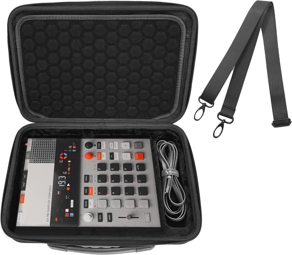 Audio Sampler Case voor Middeleeuwse Samplers, Draagbare Muziek Gear, Zwart — afbeelding 1