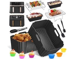 Accessoires voor Heteluchtfriteuse - 17 Stuks Airfryer Siliconen Ovenschaal Accessoireset