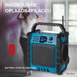 Audizio Jobsite XL bouwradio - Met Bluetooth, FM en DAB+ radio - Bouwradio met accu - IP54 - 200W — thumbnail 4