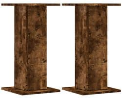 vidaXL - Speakerstandaards - 2 - st - 30x30x60 - cm - bewerkt - hout - gerookt - eiken