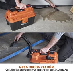 Draadloze natte en droge werkplaatsstofzuiger 18V Li-Ion met dubbele luchtfunctie — thumbnail 3