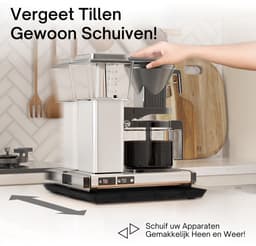 Ibyx Bamboe Schuifplank - Krasvrije Onderzetter met Wieltjes voor Koffiezetapparaat, Airfryer & Espressomachine - Keuken Organizer — thumbnail 4