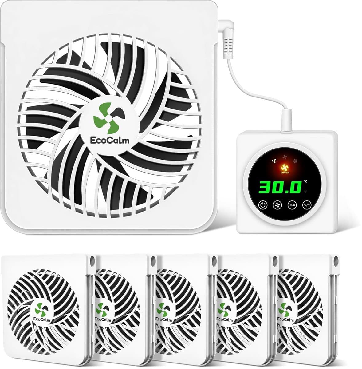 6 Radiatorventilatoren met Slimme Thermostaat voor Gietijzeren Radiatoren - Meer Warmte en Lagere Energiekosten — afbeelding 1