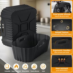 Ninja AF400EU AF500EU AF451EU DZ401 Siliconen Accessoire Heteluchtfriteuse voor Ninja Foodi Max met dubbele zone 9,5 L-10,4 L, Siliconen Opbergmat voor Heteluchtfriteuse — thumbnail 3