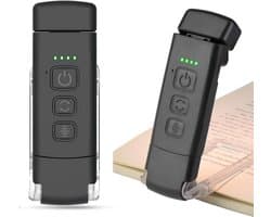 Lamp voor boeken met klem, oogvriendelijke leeslamp met 3 kleuren en 5 dimbare helderheidsniveaus