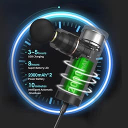 Mini Massagepistool met 4 Siliconen Opzetstukken - Krachtig en Compact voor Spierontspanning — thumbnail 4