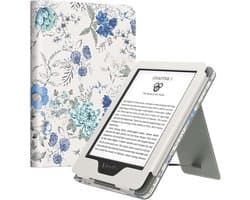 Ultra Lightweight 6" Kindle Case with Auto Wake/Sleep - Blue Flower Design