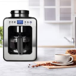 SNJY® Koffiemachine met Bonen - Volautomatische Koffiemachine - Espressomachine - 600 W - Zwart — thumbnail 3