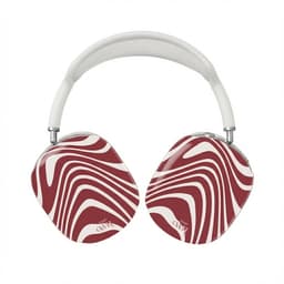 xoxo Wildhearts hoesje geschikt voor AirPods Max (2) - Boogie Wonderland Red - Ook als telefoonhoesje verkrijgbaar - schokbestendige case - koptelefoonhoes - Beschermhoes met met golvende print - golven - rood — thumbnail 1