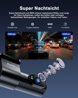 A4 Dashcam - 4K - 170 graden kijkhoek - Wifi - Gps - FullHD resolutie - Night vision - Parkeerbeveiliging - 1,5 inch Ips Lcd - dashcam voor auto - 170 + 150 graden kijkhoek - G Sensor- Full HD achter camera 1080P — thumbnail 2
