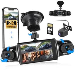 Mini-dashcam met 4 lenzen en 2K-resolutie voor voertuigen — thumbnail 1