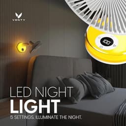 Draagbare koelventilator met LED-licht, aromatherapie, 360° rotatie en 10 uur batterijduur — thumbnail 1