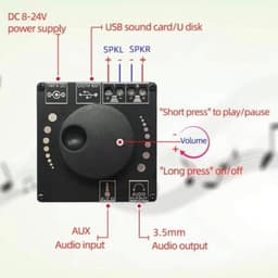 Bluetooth 5.0 20W Stereo Eindversterker - Mobiele Controle via APP, 12V/24V Digitale Versterker Module — thumbnail 5