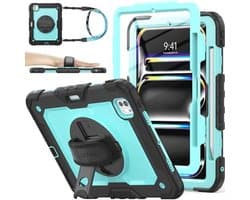 Schokbestendige Hoes voor iPad Pro 11 Inch met Schermbeschermer en Draagriem - Lichtblauw