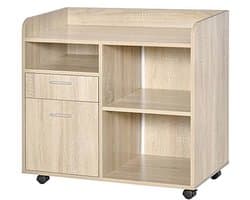 Printerhouder bureau-organizer met 3 vakken en 2 laden