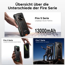 DOOGEE Fire 5 Ultra-AI Robuuste Smartphone-32GB RAM - 256GB ROM-6,6 inch 90 Hz-Robuuste Telefoon - IP68 Waterdicht -1200-lumen kampeerlamp-13000 mAh- Gemini AI-gezichtsherkenning- Android 15 - NFC - GPS-Oranje — thumbnail 8