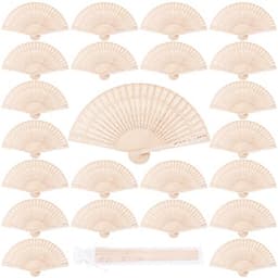 36 Stuks Houten Handventilatoren - Opvouwbaar en Geurende Vintage Ventilatoren voor Bruiloft Decoratie — thumbnail 3