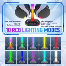 RGB Gaming Headset Houder met 10 Verlichtingsmodi en USB Type-C Opladen — thumbnail 3