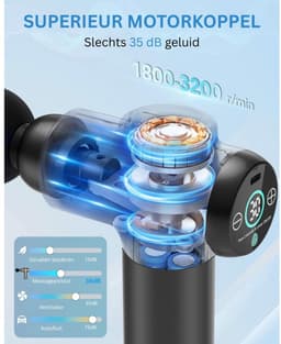White-Label® Massage Gun Professioneel - Massage Apparaat - Theragun - Zwart — thumbnail 5