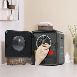 Re-purelife® Compacte Wasdroger met Afvoer voor Kleine Ruimtes - 3 kg Capaciteit (uitbreidbaar tot 4,5 kg) - 5 Programma's - Energieklasse G - Geschikt voor Opbouw of Opstelling - Stille Werking - 49.5*43.5x59.5 cm - Grijs — thumbnail 6