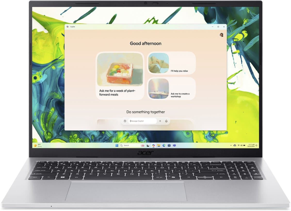 Aspire Go 16 AG16-71P-57YK - Laptop - 16 inch - Core 5 - 32GB - 512GB SSD - Zilver — afbeelding 1