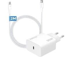 Usb C snellader geschikt voor iPhone 14 13 12 11 X 8 7 SE - 2 meter - 30W Power Delivery adapter met lange kabel