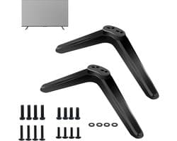 TV-voet/standaardpoten - 2 stuks - TV-standaardpoten - 20*14*4 cm - Inclusief 4 sets schroeven en 4 ringen - Geschikt voor Roku TV's - Compatibel met TC-standaarden - Vervangende poten voor televisies - Geschikt voor tv's van 32, 40, 49, 50, 55 inch