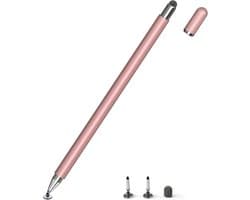 Tablet stylus, 2-in-1 stylus,Geschikt voor alle tablets en smartphones, Geschikt voor iPhone, iPad, Samsung, Lenovo, Surface, Huawei, Xiaomi, Android, iOS, etc. (Roségoud)