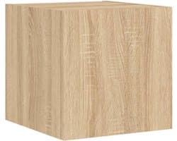 Zwevend tv-meubel met LED-verlichting Sonoma Eiken