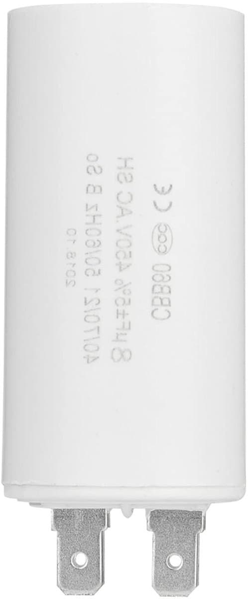 Allecta - Startcondensator 8uF CBB60 voor Motorstart 450V - Microfarad Condensator 8uF 40/85/21 - Spadeklemmen — afbeelding 1
