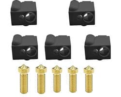 5 Stuks 0.4mm Nozzles en Siliconen Sokken voor FDM 3D Printers