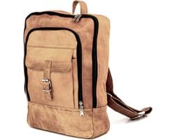 OnceDoce® Rugtas Echt Leren Rugzak – Urban Chique Laptop Tas ‘Andora’- 45x30x10cm - model 0740