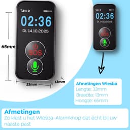 Wiesba WB61S - Personenalarmering - GPS Alarmknop Ouderen - GPS SOS-knop senioren - Alarm ouderen - GPS SOS-knop Alzheimer - Valdetectie — thumbnail 2