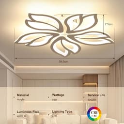 Dim- en kleurtemperatuur instelbare LED Plafondlamp met Afstandsbediening voor Woonkamer en Slaapkamer — thumbnail 1