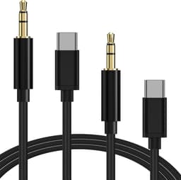2-Pack USB-C naar 3.5mm Audiokabel (100 cm) - Hoofdtelefoon Aux Snoer voor Diverse Koptelefoons — thumbnail 1