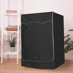 wasmachine hoes - voorlader drogerhoes - waterdicht - stofdicht - zonwerend - Geschikt voor opzet- en droogkasten buiten - geschikt voor de meeste wasmachines en drogers op de markt - 60x55x85 cm - zwart — thumbnail 5
