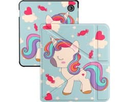 Hoes Geschikt voor Kobo Libra Colour Hoesje Bookcase Cover Hoes Trifold - Hoesje Geschikt voor Kobo Libra Colour Hoes Cover Case - Eenhoorn