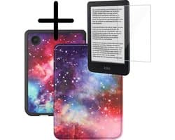 Hoes Geschikt voor Kobo Clara BW Hoesje Bookcase Cover Hoes Met Screenprotector - Hoesje Geschikt voor Kobo Clara BW Hoes Cover Case - Galaxy