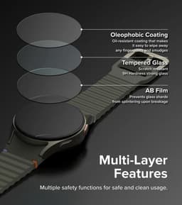 Ringke Bezel Styling + Tempered Glass Geschikt voor Samsung Galaxy Watch 7 44MM - RVS Watch Cover + Screen Protector - 44-99 Zwart — thumbnail 9