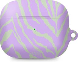 xoxo Wildhearts hoesje geschikt voor AirPods Pro - Main Character - Matte - Ook als telefoonhoesje verkrijgbaar - schokbestendige case - koptelefoon hoesje - Mat - Beschermhoes met zebraprint - dierenprint hoesje - Paars - Groen — thumbnail 1