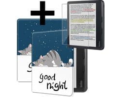 Hoes Geschikt voor Kobo Libra Colour - E-reader Bescherm Hoesje Case Sleep Cover Met Screenprotector - Hoes Geschikt voor Kobo Libra Colour Hoesje - Kat