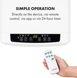 Klarstein mobiele airconditioner met luchtafvoerslang, 4-in-1 airconditioner met ventilator, luchtontvochtiger & nachtmodus, kleine & draagbare airconditioner voor thuis & op kantoor, app-bediening, 7000 BTU - voor 23 m² - Afstandsbediening 3-in-1 — thumbnail 17